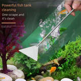 Silver Stainless Steel Aquarium Cleaning Tool Kit - 5 Piece Fish Tank Maintenance Set with Tweezers Scissors Algae Scraper Spatula - Rear View
