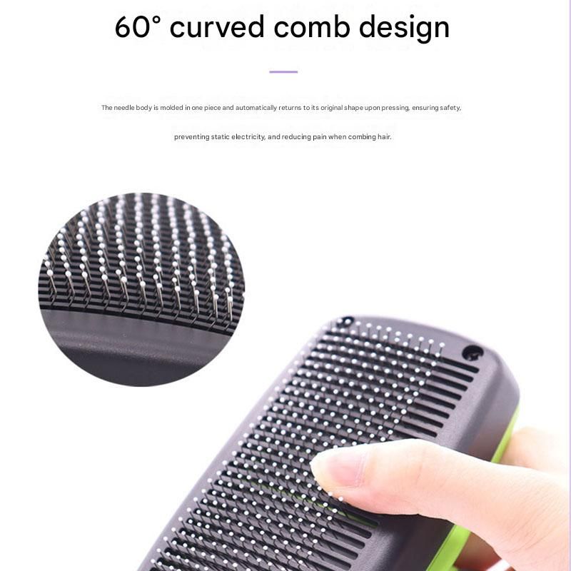 Green Pet Grooming Brush - Large Self-Cleaning Deshedding Tool for Cats and Dogs