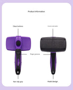 Yellow Pet Grooming Brush - Large Self-Cleaning Deshedding Tool for Cats and Dogs