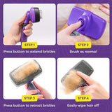Blue Pet Grooming Brush - Large Self-Cleaning Deshedding Tool for Cats and Dogs