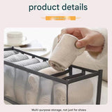 Beige Drawer Underwear Organiser Set - 3 Piece Mesh Storage Boxes for Bras Underwear Socks - Front View