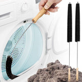 Washing Machine Cleaning Brush Set - 4 Piece Long Handle Pipe Cleaner Kit for Drum Drain and Deep Cleaning - Front View