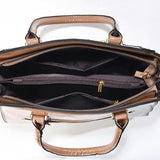 Khaki Women's Handbag Set - Large Capacity 2 Piece Shoulder Bag with Matching Wallet - Front View