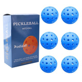 Blue Pickleball Balls Set - 6 Piece 40 Hole Outdoor Indoor Pickleball Match Balls