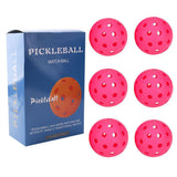 Rose red Pickleball Balls Set - 6 Piece 40 Hole Outdoor Indoor Pickleball Match Balls