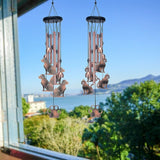 Openwork Flying Pig Metal Wind Chime - Adjustable Garden Decorative Bell with Animal Silhouettes(W4303) - Side View