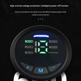 Blue EMS Muscle Stimulator Belt Set - Rechargeable Abdominal Toning Trainer with Multiple Pads and Modes - Rear View