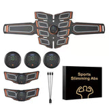 Orange EMS Muscle Stimulator Belt Set - Rechargeable Abdominal Toning Trainer with Multiple Pads and Modes