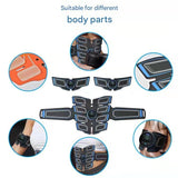 Orange EMS Muscle Stimulator Belt Set - Rechargeable Abdominal Toning Trainer with Multiple Pads and Modes