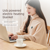Apricot color USB Heated Blanket Poncho - Rechargeable Electric Warming Shawl with Fast Heating and Multi Use Design