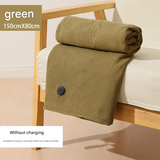 Green USB Heated Blanket Poncho - Rechargeable Electric Warming Shawl with Fast Heating and Multi Use Design