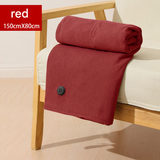 Red USB Heated Blanket Poncho - Rechargeable Electric Warming Shawl with Fast Heating and Multi Use Design