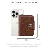 Black Men's Large Capacity Accordion Card Wallet - PU Leather Multi Card Holder with Magnetic Closure and Coin Pocket - Top-Down View