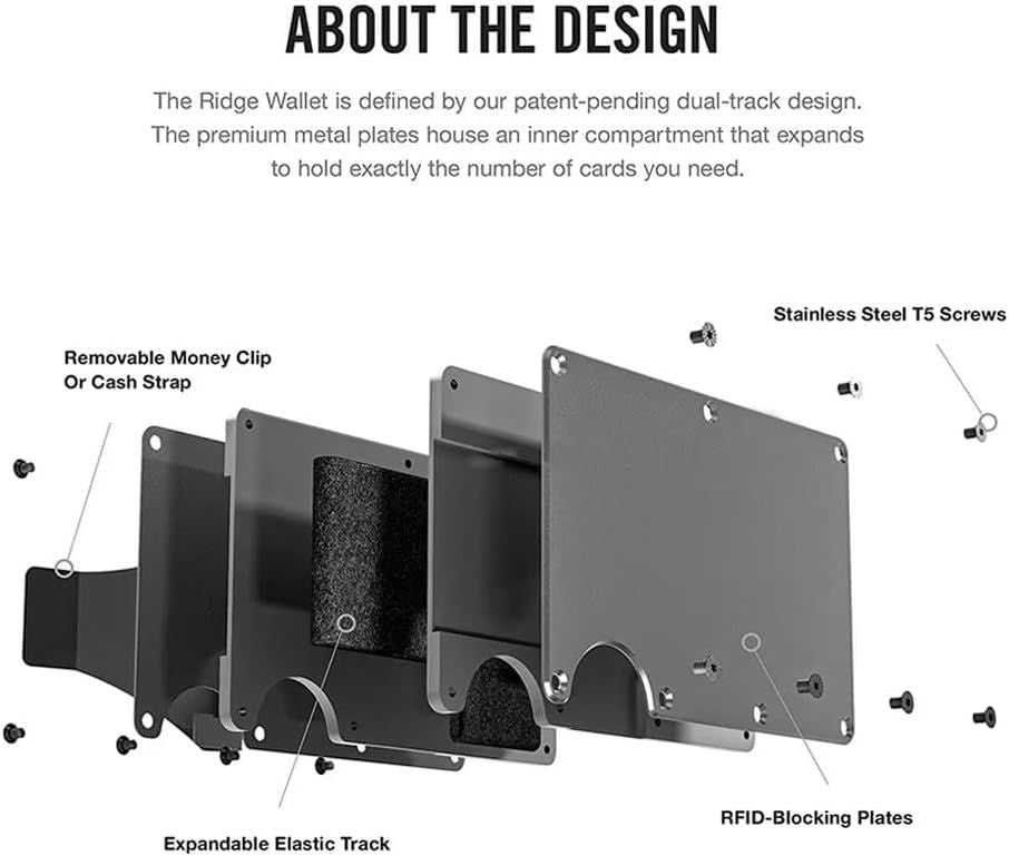 Coffee color Slim RFID Blocking Aluminum Card Holder - Metal Wallet with Cash Strap Minimalist Card Case