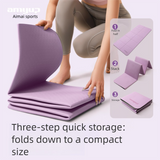 Purple Foldable Yoga Mat - Portable Thick Non-Slip Fitness Exercise Mat for Home Gym and Travel