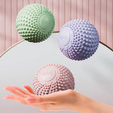 2-Pack Purple Spiky Fascia Massage Balls - Portable TPE Foot Arch Muscle Relaxer for Yoga Recovery Trigger Point Therapy - Top-Down View