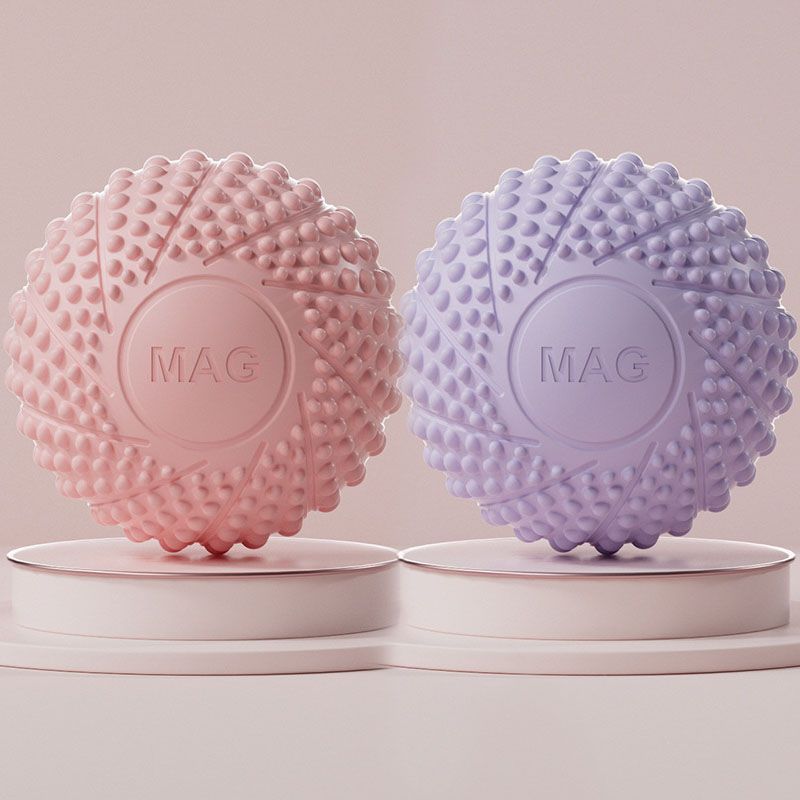 2-Pack Pink and purple Spiky Fascia Massage Balls - Portable TPE Foot Arch Muscle Relaxer for Yoga Recovery Trigger Point Therapy