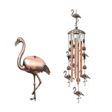 Flamingo Retro Metal Wind Chime - Large Hanging Bell Ornament for Balcony Garden Courtyard Decoration