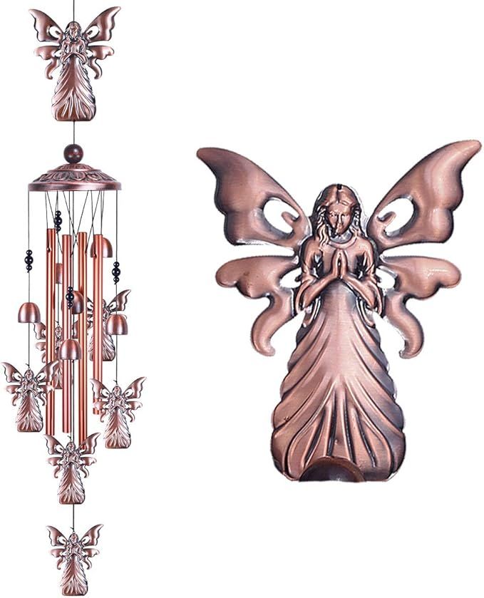 Angel Retro Metal Wind Chime - Large Hanging Bell Ornament for Balcony Garden Courtyard Decoration