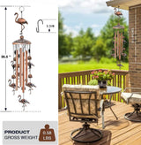 Ladybug Retro Metal Wind Chime - Large Hanging Bell Ornament for Balcony Garden Courtyard Decoration - 45-Degree Angle