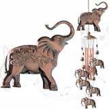 Elephant Retro Metal Wind Chime - Large Hanging Bell Ornament for Balcony Garden Courtyard Decoration