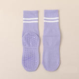 3-Pack Purple Anti-Slip Yoga Socks - Grippy Non-Slip Pilates Dance Fitness Socks for Women