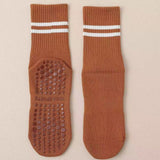 3-Pack Coffee color Anti-Slip Yoga Socks - Grippy Non-Slip Pilates Dance Fitness Socks for Women