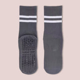 3-Pack Dark grey Anti-Slip Yoga Socks - Grippy Non-Slip Pilates Dance Fitness Socks for Women