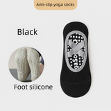 3-Pack Black Anti-Slip Yoga Socks - Grippy Pilates Dance Fitness Socks with Silicone Grip for Women