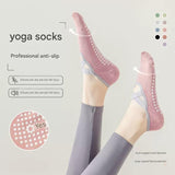 3-Pack Wine red Anti-Slip Yoga Socks - Grippy Pilates Dance Fitness Socks with Silicone Grip for Women - Side View