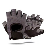 Grey Half Finger Fitness Gloves - Anti-Slip Breathable Gym Training Gloves for Weightlifting Cycling(Size:M)