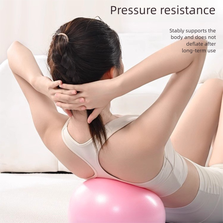 Purple Anti-Burst Yoga Exercise Ball with Manual Hand Pump - 25cm Thickened Stability Ball for Pilates Core Training Fitness