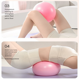 Purple Anti-Burst Yoga Exercise Ball with Manual Hand Pump - 25cm Thickened Stability Ball for Pilates Core Training Fitness - 45-Degree Angle