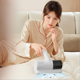 White Wireless USB Rechargeable Mite Vacuum Remover with UV Light - Handheld Anti-Mite Vacuum for Mattress Pillow Sofa - 45-Degree Angle