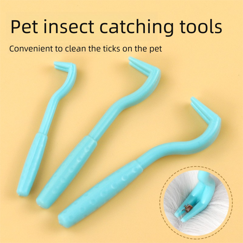 2-Pack Dark green Pet Tick Remover Tool Set - Small Medium Large Flea and Tick Hook Removers