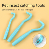 2-Pack Yellow Pet Tick Remover Tool Set - Small Medium Large Flea and Tick Hook Removers - Top-Down View