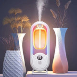 White Smart Aromatherapy Diffuser - Ultrasonic Mist Air Freshener with LED Light and Wall Mount - Side View