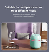 White Mini USB Humidifier Large Mist - Desktop Ultrasonic Air Humidifier with Colorful LED Light - 45-Degree Angle