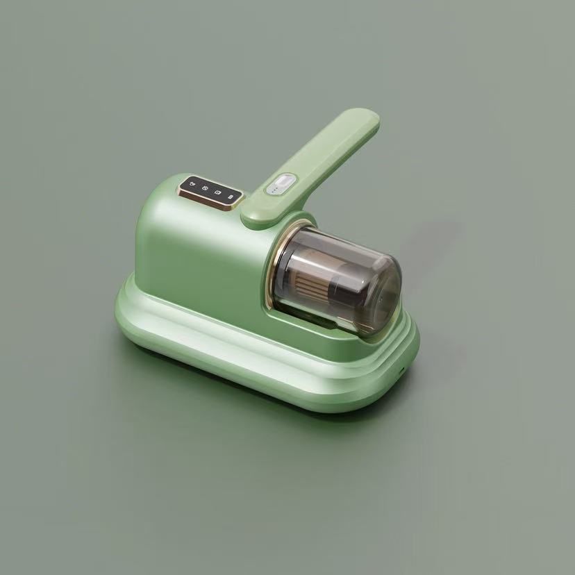 Green Wireless Mite Vacuum Cleaner with UV Light - High Suction Handheld Bed Dust Mite Remover