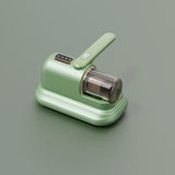 Green Wireless Mite Vacuum Cleaner with UV Light - High Suction Handheld Bed Dust Mite Remover