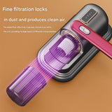Green Wireless Mite Vacuum Cleaner with UV Light - High Suction Handheld Bed Dust Mite Remover - Side View