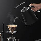 Black Gooseneck Electric Kettle with Temperature Control - 0.8L Smart Pour Over Coffee Kettle - Front View