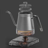 Black Gooseneck Electric Kettle with Temperature Control - 0.8L Smart Pour Over Coffee Kettle - Top-Down View