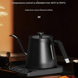 Black Gooseneck Electric Kettle with Temperature Control - 0.8L Smart Pour Over Coffee Kettle - 45-Degree Angle