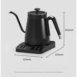 Black Gooseneck Electric Kettle with Temperature Control - 0.8L Smart Pour Over Coffee Kettle - Close-Up Angle