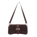 Coffee color Fashion Retro Crossbody Bag French Chic Small Shoulder Bag Women’s Baguette Underarm Bag