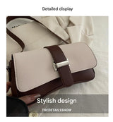 Coffee color Fashion Retro Crossbody Bag French Chic Small Shoulder Bag Women’s Baguette Underarm Bag - Front View