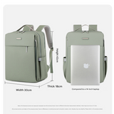 Black Large Capacity Airbag Backpack Multi-Compartment Laptop Backpack Travel Business Bag - Top-Down View