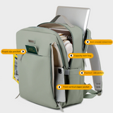 Blue Large Capacity Airbag Backpack Multi-Compartment Laptop Backpack Travel Business Bag - Rear View