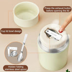 Blue 800ml Stainless Steel Thermal Stew Jar Portable Insulated Lunch Pot with Handle – Vacuum Insulated Soup Container(Retractable style)